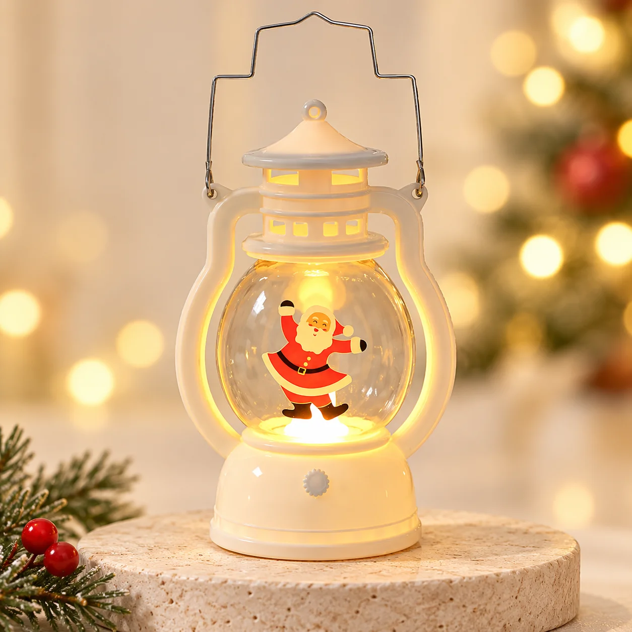 Battery-Powered Santa & Snowman Christmas Lanterns